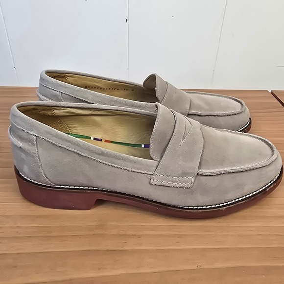 Polo Ralph Lauren Mens 10 Suede Leather Penny Loafers Shoes Brick Rubber Sole - Picture 7 of 11